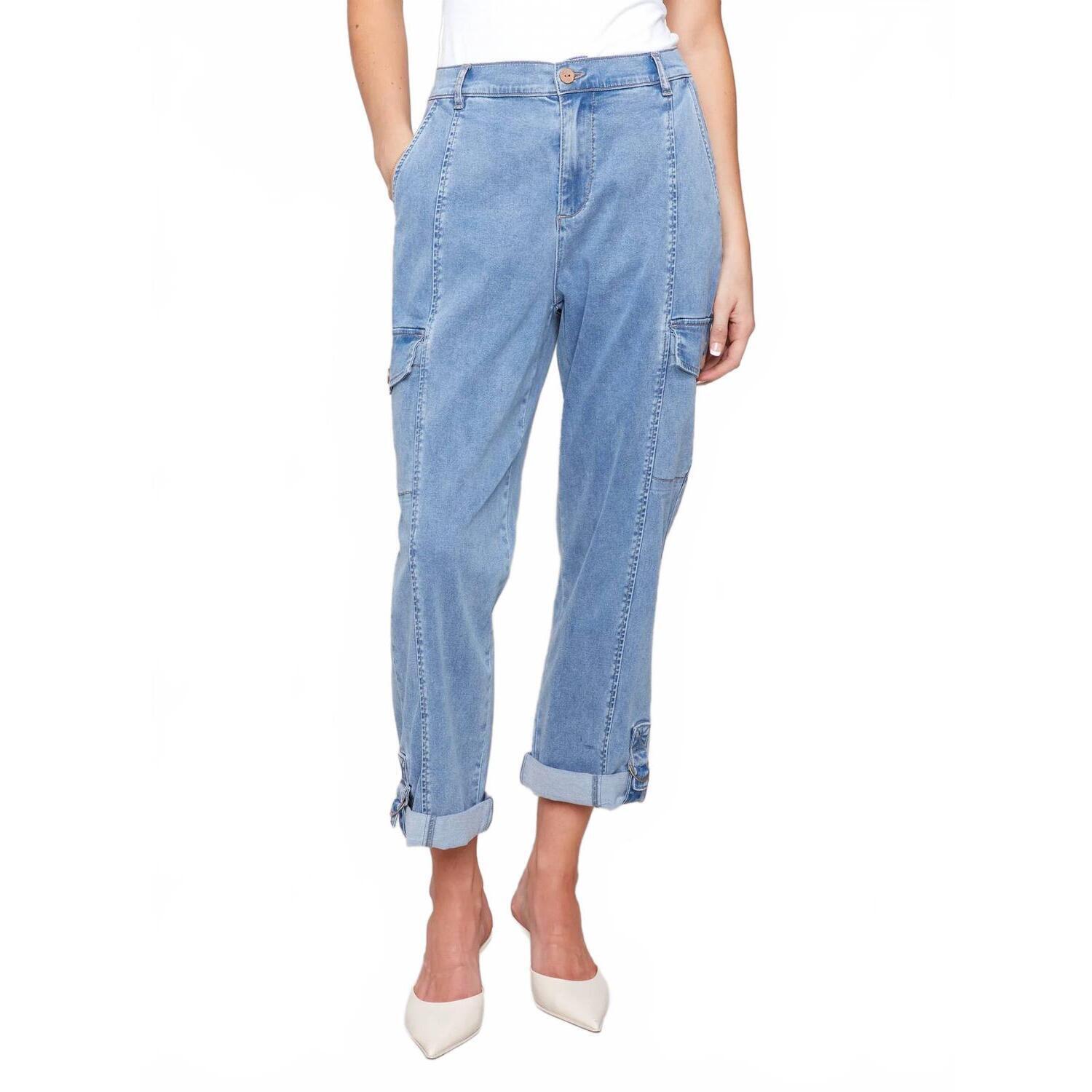 New Charlie B Safari Cargo Pant In Chambray